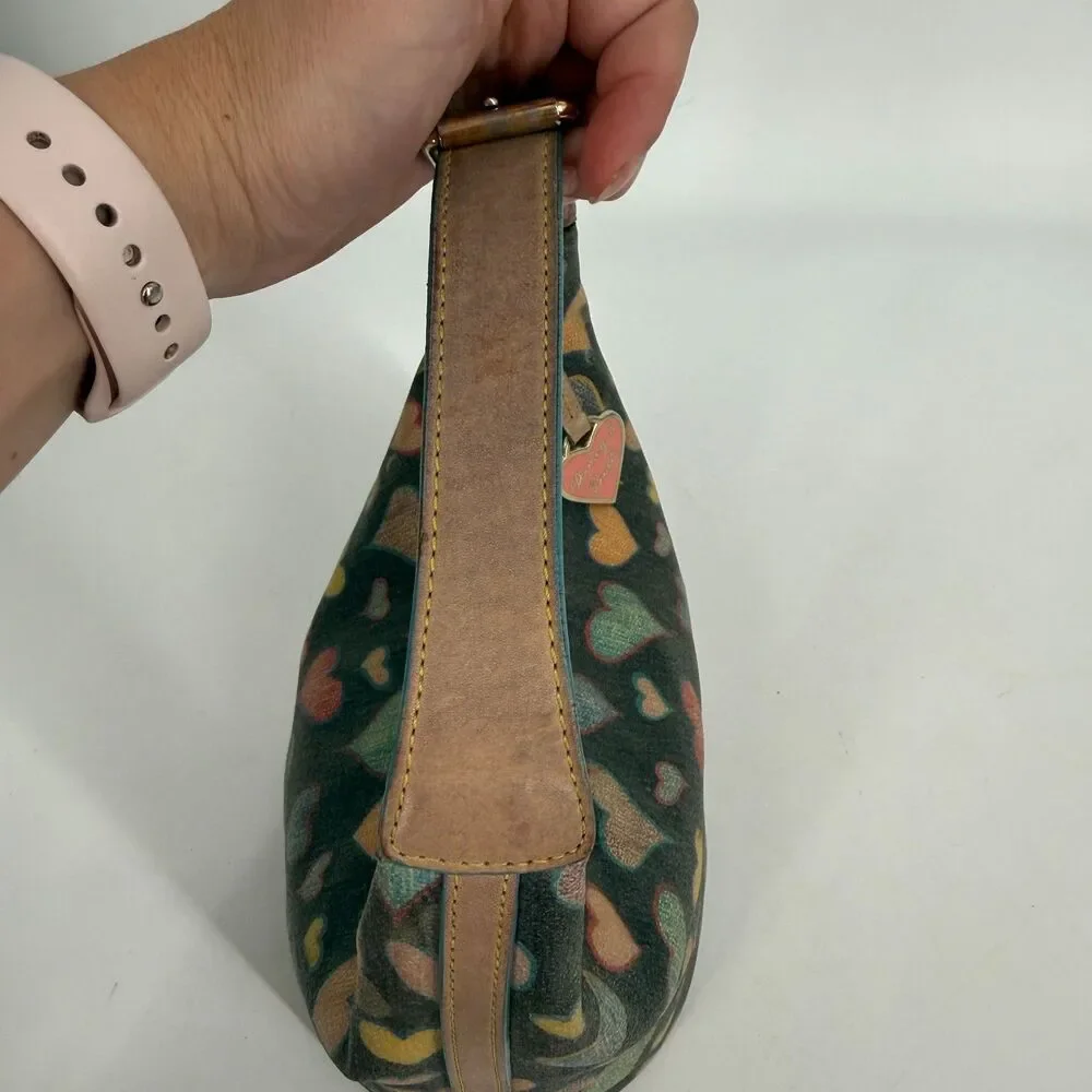 Vintage Dooney & Bourke Shoulder Purse Bag Y2K Crayon Bucket Bag Rainbow Hearts